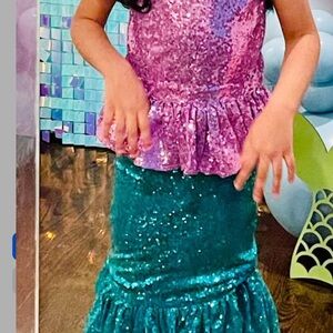 Pink and Teal Sequin Dress